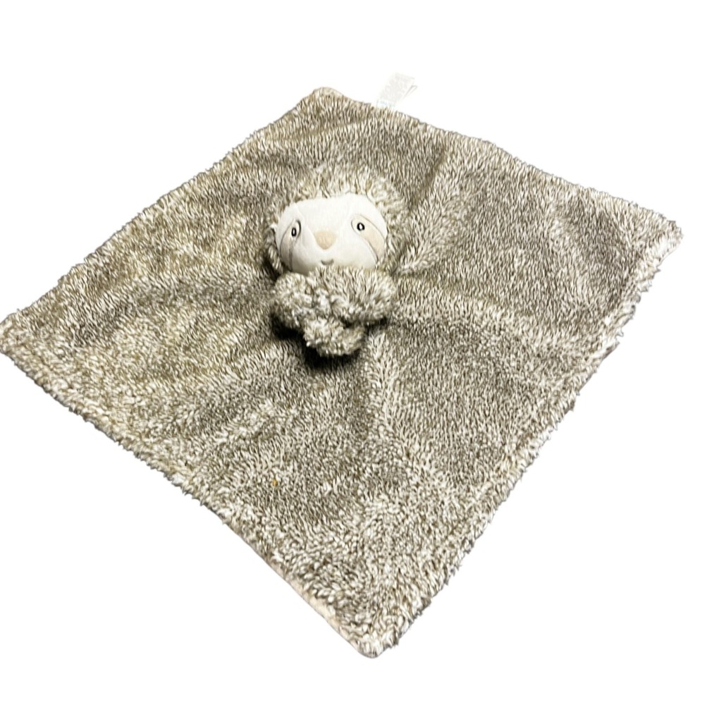 Carters‎ Sloth Security Blanket Plush Baby Lovey Toy Brown And White 13"